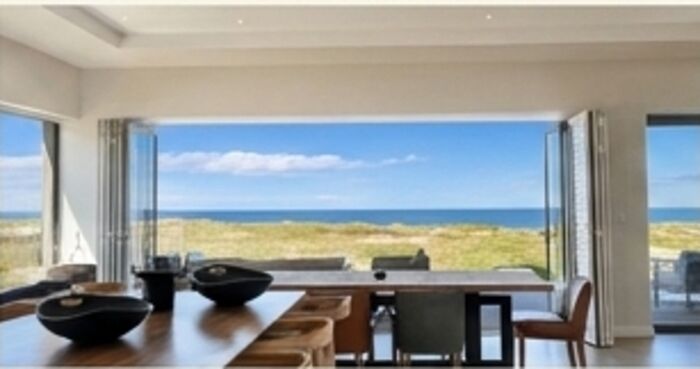 Open-plan living area with ocean view